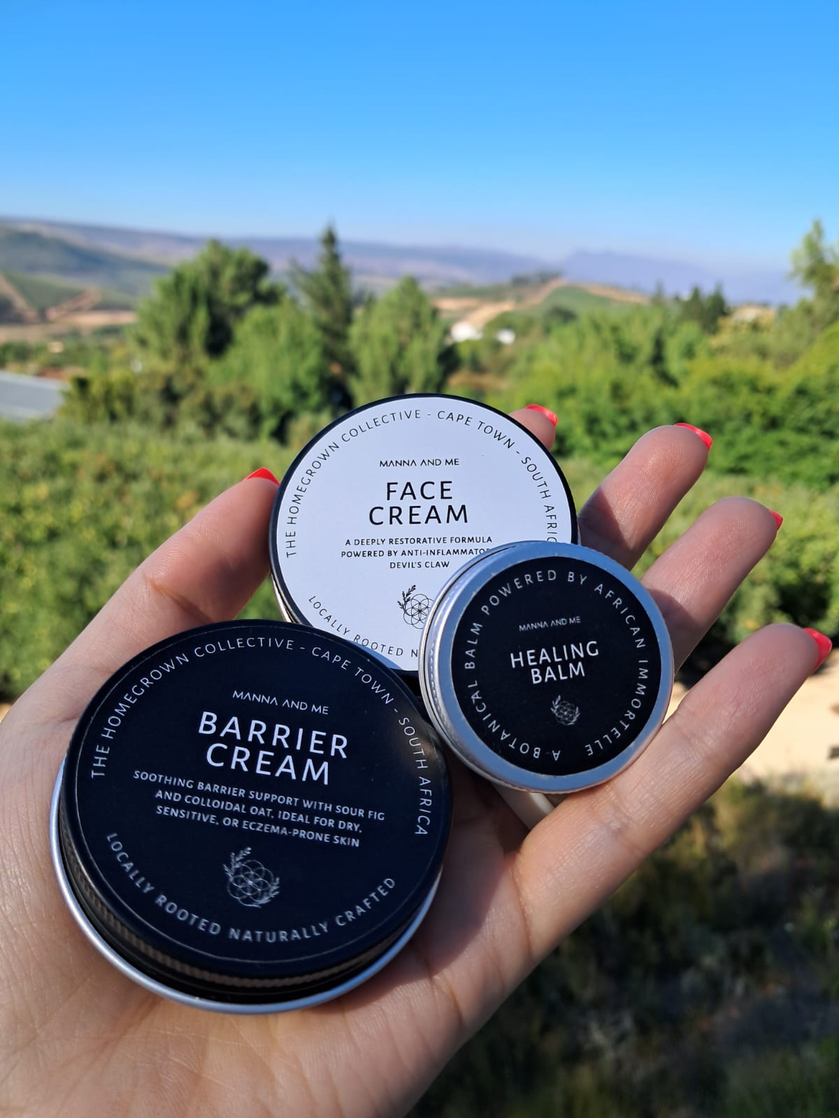 Manna and Me Soothing Face Cream enriched with Devil's Claw and Sour Fig, a lightweight non-greasy daily moisturizer for sensitive skin
